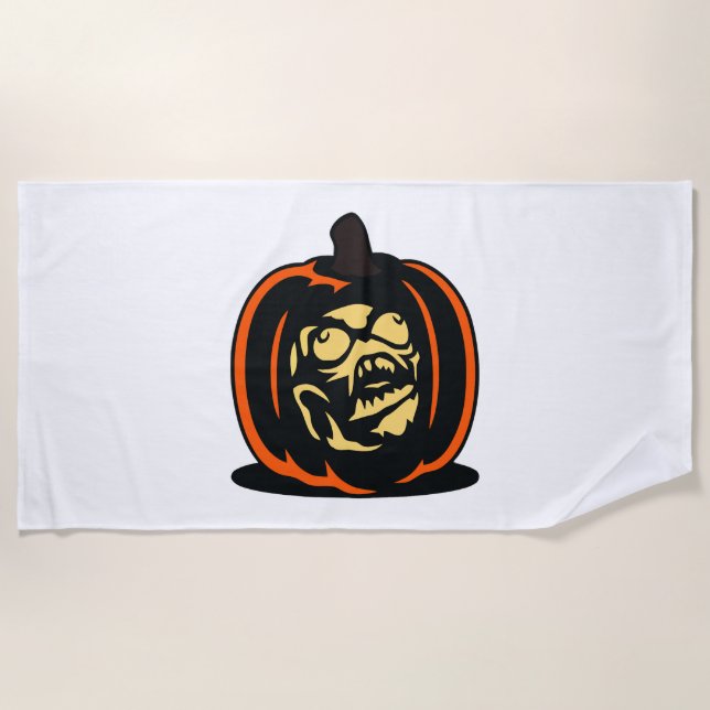 Serviette De Plage Halloween citrouille (Devant)