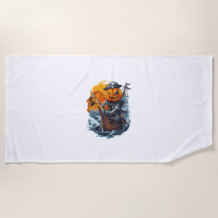 Serviette De Plage Halloween Citrouille Pirate Adventure