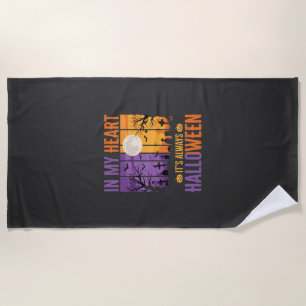 Serviette De Plage Halloween Dans Mon Cœur Cimetière Effrayant