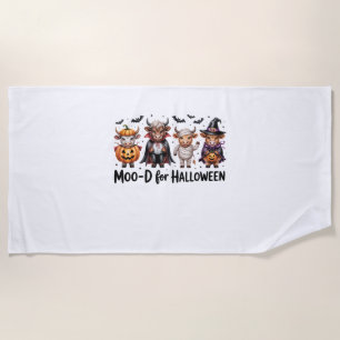 Serviette De Plage Halloween de la vache de Highland saison Éffrayant