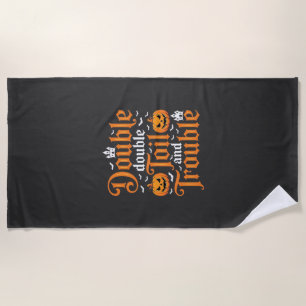 Serviette De Plage Halloween Double Double Toil and Trouble_1