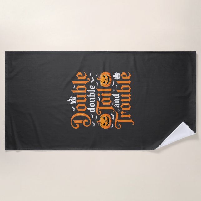 Serviette De Plage Halloween Double Double Toil and Trouble_1 (Devant)