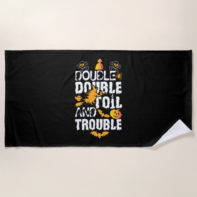 Serviette De Plage Halloween Double Huile Et Problème Anniversaire (Devant)
