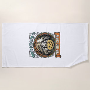 Serviette De Plage Halloween Fantôme Membre Fier Équipage Boo Vintage