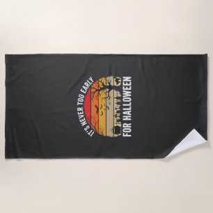 Serviette De Plage Halloween Jamais Trop Tôt Vintage Coucher de solei