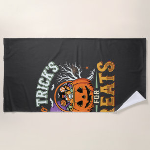 Serviette De Plage Halloween Je Fais des Tours pour des Friandises Ci