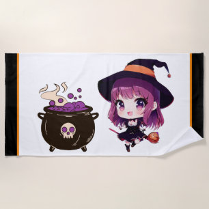 Serviette De Plage Halloween/sorcière/automne/octobre