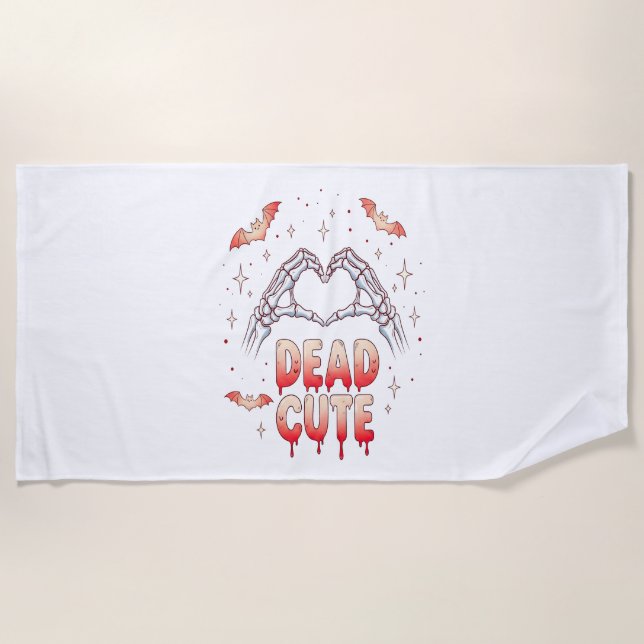 Serviette De Plage halloween Squelette Mains Coeur, chauves-souris et (Devant)