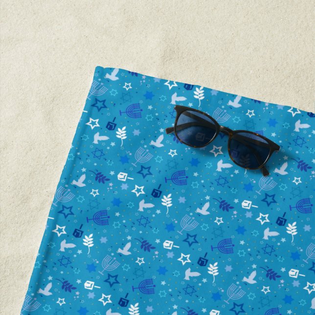 Serviette De Plage Hanoukka Stars Beach Towel (En situation)