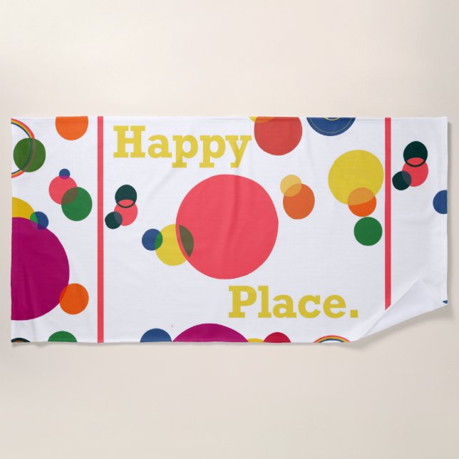 Serviette de plage Happy Place (Devant)