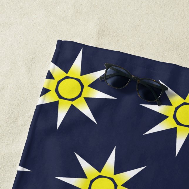 Serviette De Plage Happy Positive Magic Sun Motif Beach Towel (En situation)