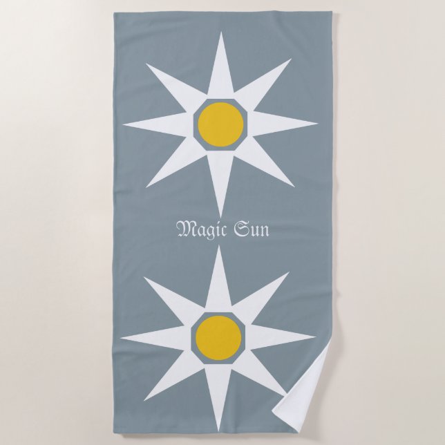 Serviette De Plage Happy Positive Magic Sun Motif Beach Towel (Devant)