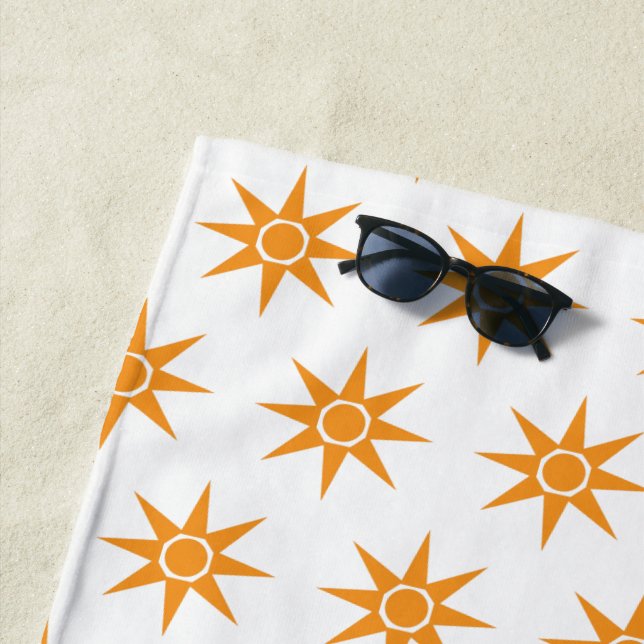 Serviette De Plage Happy Positive Magic Sun Motif Beach Towel (En situation)