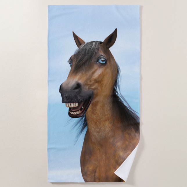 Serviette De Plage Happy Smiling Bay Horse (Devant)