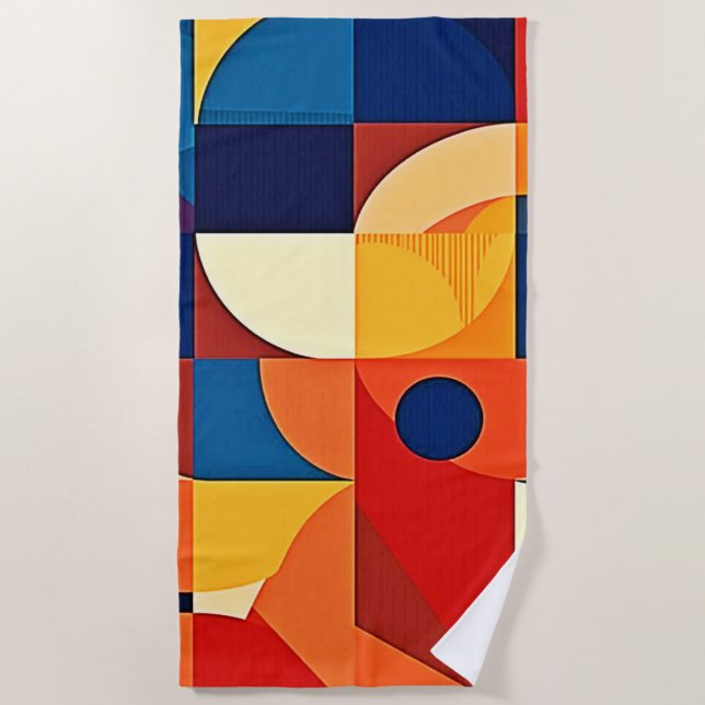 Serviette De Plage Harmonie Géométrique : Conception Artistique (Devant)