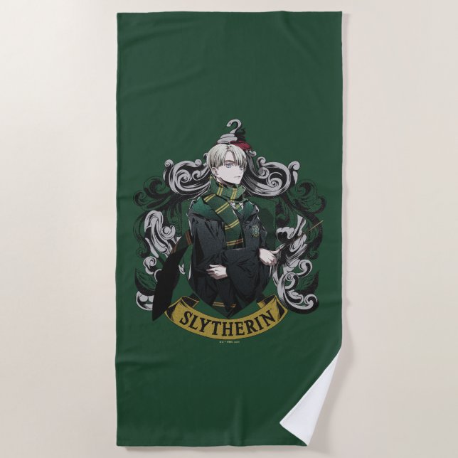 Serviette De Plage HARRY POTTER™ | Anime Draco Malfoy House Crest (Devant)