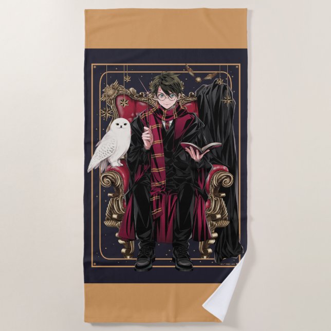 Serviette De Plage HARRY POTTER™ | Anime HARRY POTTER™ assis (Devant)