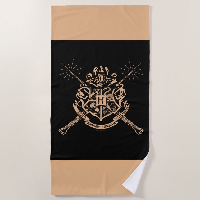 Serviette De Plage Harry Potter | Blason aux Baguettes Croisées de Po (Devant)