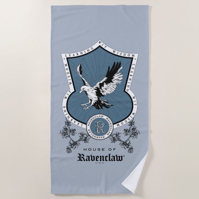 Serviette De Plage HARRY POTTER™ | Délicat croquis RAVENCLAW™ Crest (Devant)
