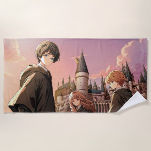 Serviette De Plage HARRY POTTER™ Hermione & Ron HOGWARTS™ Scène d'Ani