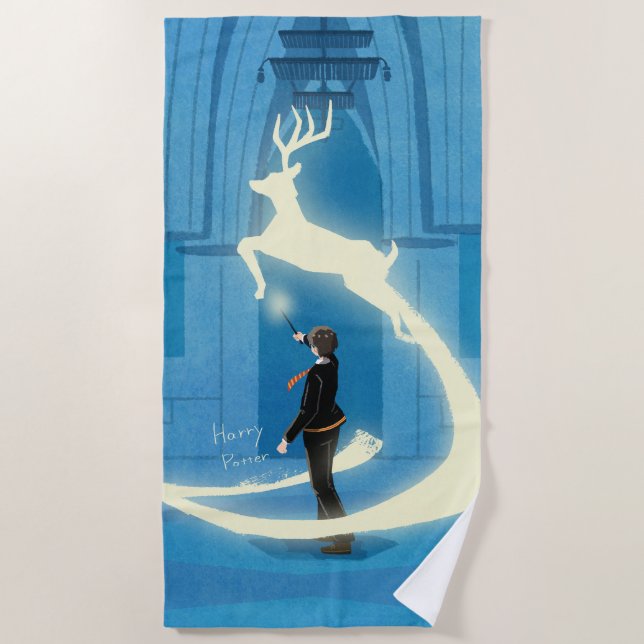 Serviette De Plage HARRY POTTER™ Peinture du Patronus (Devant)