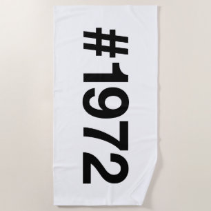 Serviette De Plage Hashtag 1972 53 Anniversaire