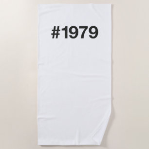 Serviette De Plage Hashtag 1979 46 Anniversaire