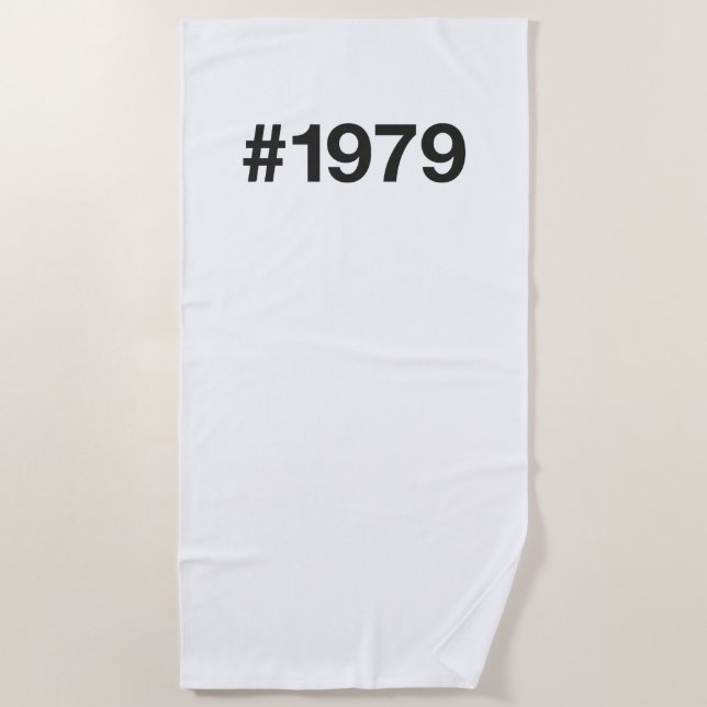Serviette De Plage Hashtag 1979 46 Anniversaire (Devant)