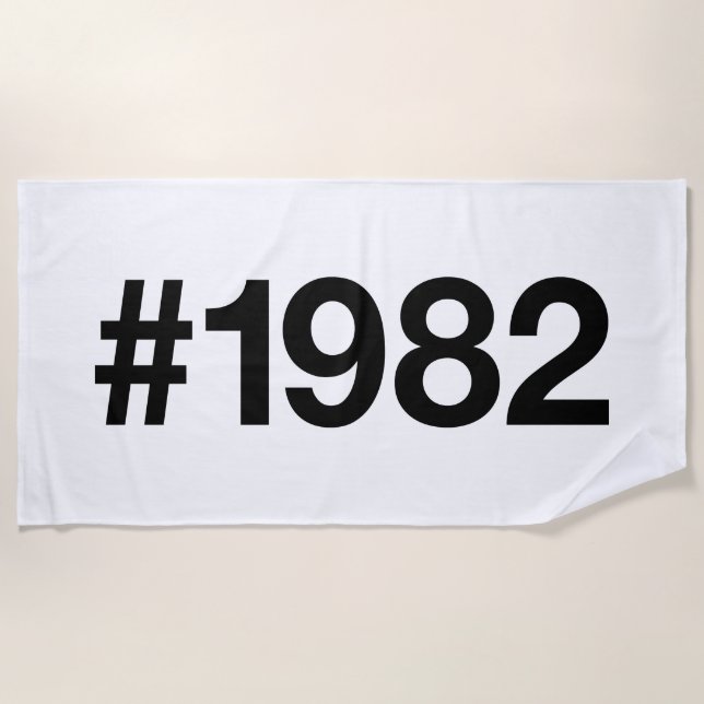 Serviette De Plage Hashtag 1982 43 Anniversaire (Devant)