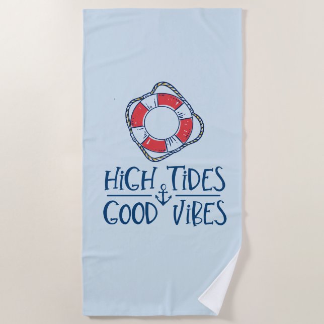 Serviette De Plage Haut de gamme Good Vibes (Devant)