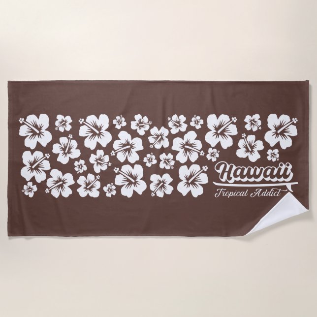 Serviette De Plage Hawaii Hibiscus Tropical Summer Beach Vacances (Devant)