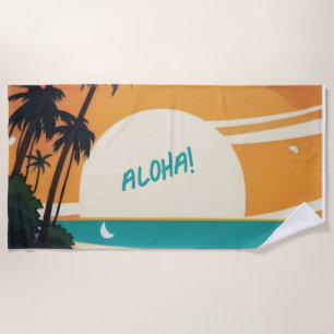 Serviette De Plage Hawaiian/Aloha/Tropical/plage