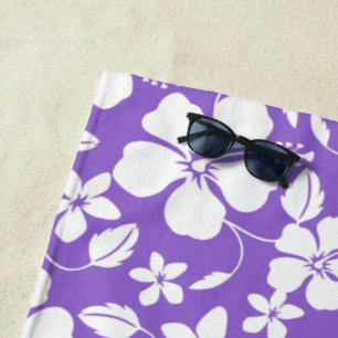 SERVIETTE DE PLAGE HAWAIIAN HULA (HIBISCUS) LUMIÈRE PURPLE