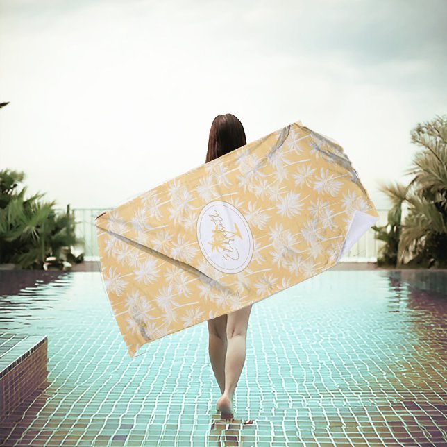 Serviette De Plage Hawaiian Palm Tree Silhouette Motif Gold ID1093 (Créateur téléchargé)
