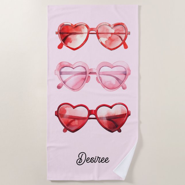 Serviette De Plage Heart Sunnies Bridesmaid Girp Trip (Devant)