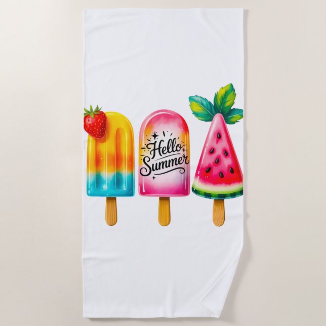 Serviette De Plage Hello Summer  (Devant)