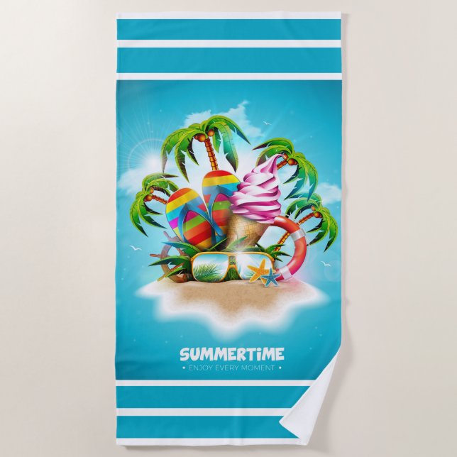 Serviette De Plage Heure d'été (Devant)