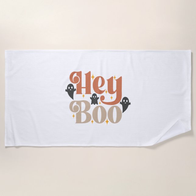 Serviette De Plage Hey Boo Boho Halloween Hey Boo Ghost (Devant)