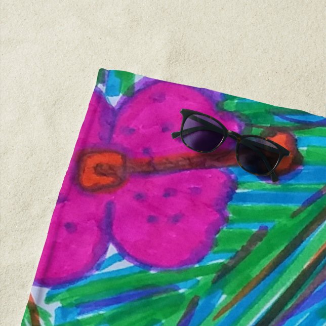 Serviette De Plage Hibiscus Hawaii Dreams Imprimer (En situation)