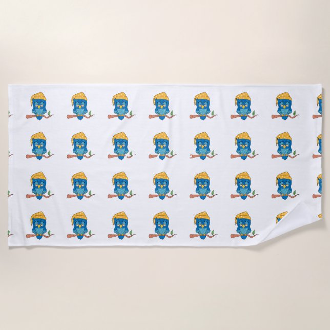 Serviette De Plage Hibou somnolent Thunder_Cove (Devant)