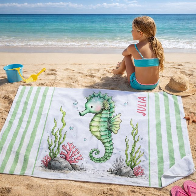 Serviette De Plage Hippocampe dans le Jardin des Marées (Créateur téléchargé)