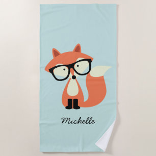 Serviette De Plage Hipster Red Fox