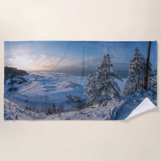 Serviette De Plage Hiver neigeux Côte balte (Devant)