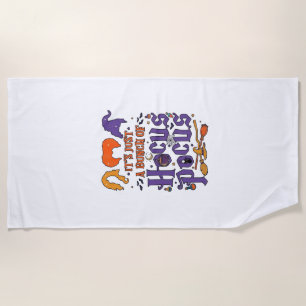 Serviette De Plage Hocus Pocus Halloween Sorcières Chaudron Balai Cha