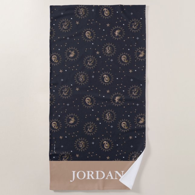 Serviette De Plage Hogwarts House Crest Motif de constellation (Devant)