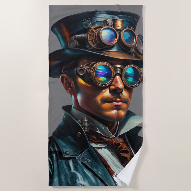 Serviette De Plage Homme cool Steampunk (Devant)