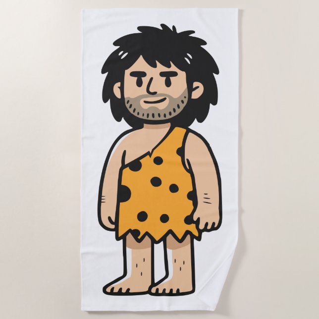 Serviette De Plage homme de la grotte de Throk (Devant)
