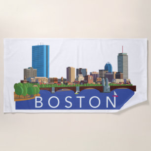 Serviette De Plage Horizon espiègle et unique de Boston
