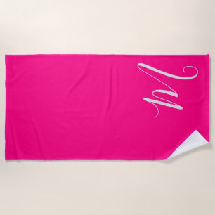 Serviette De Plage Hot Pink - vous chic monogramme
