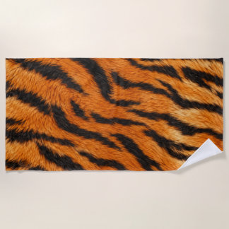 Serviette De Plage Housse de couette à motif réaliste de peau de tigr